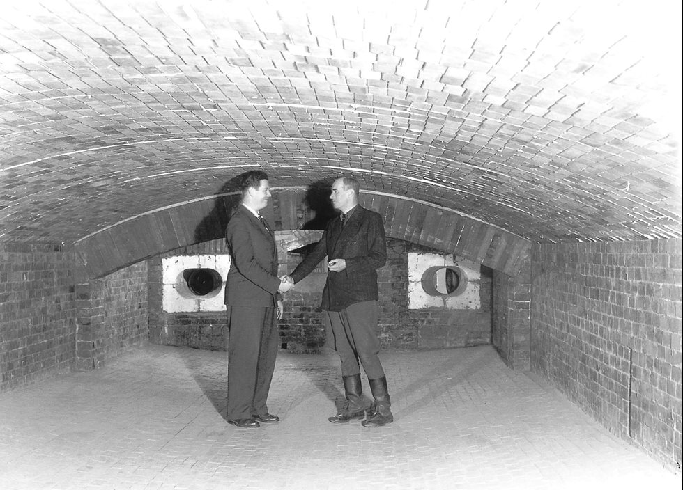 Petri Bryk and John Ryselin inaugurated the flash smelting furnace in Harjavalla, Finland, 1949