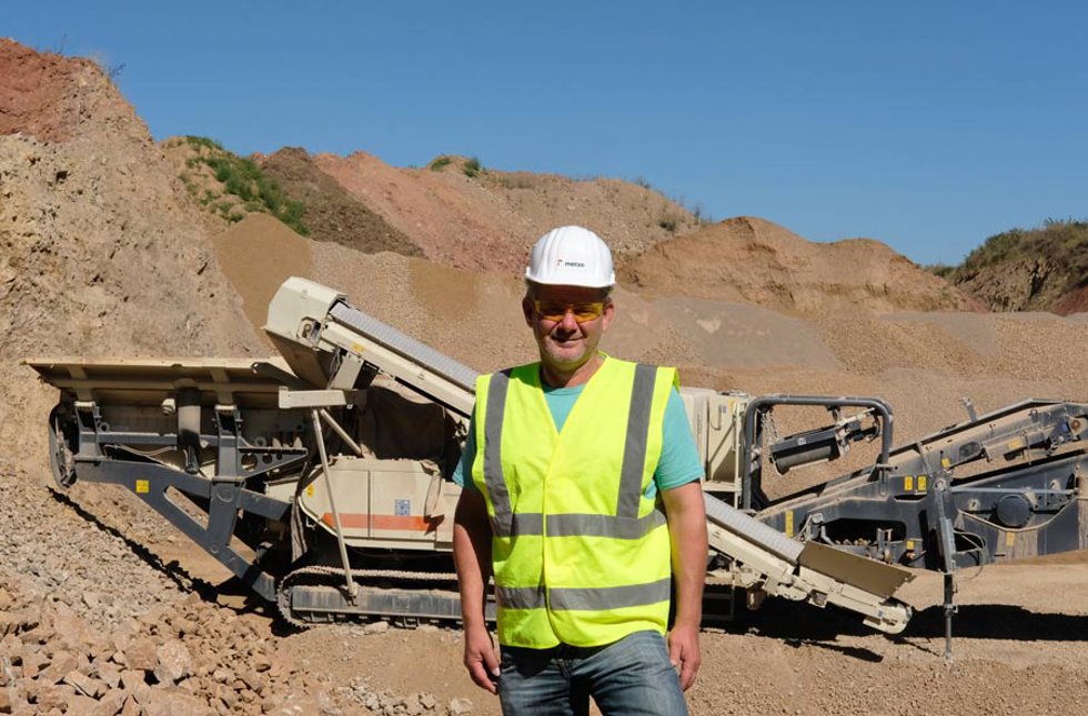 Ein Arbeiter von der Baustelle Helmut Beisheim