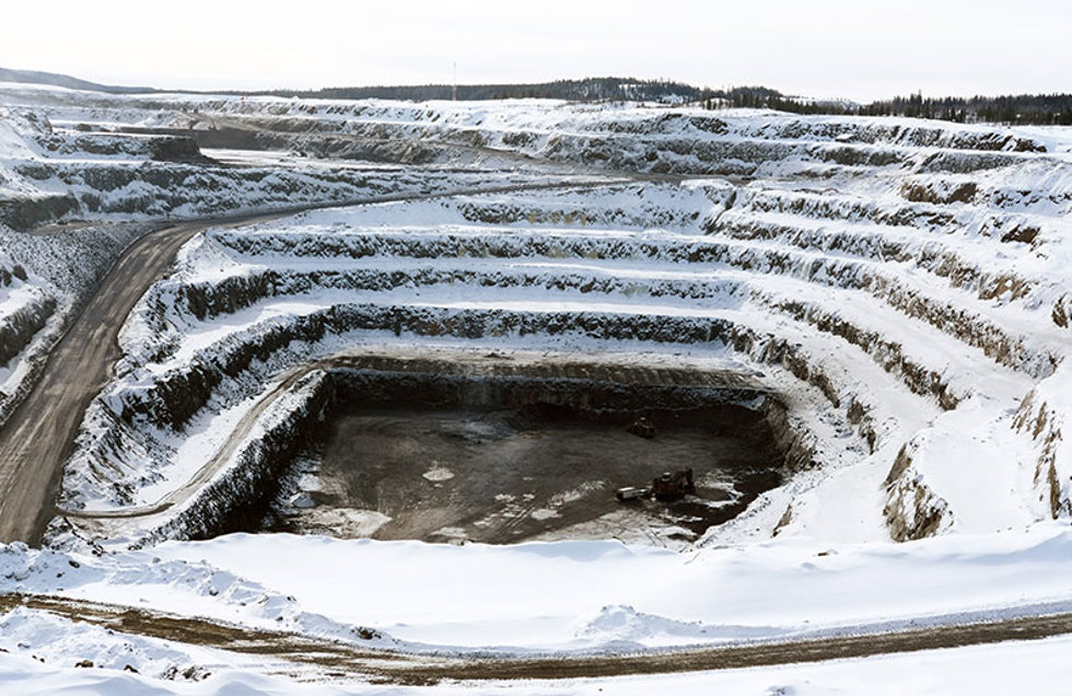 A view to Terrafame's open pit mine.