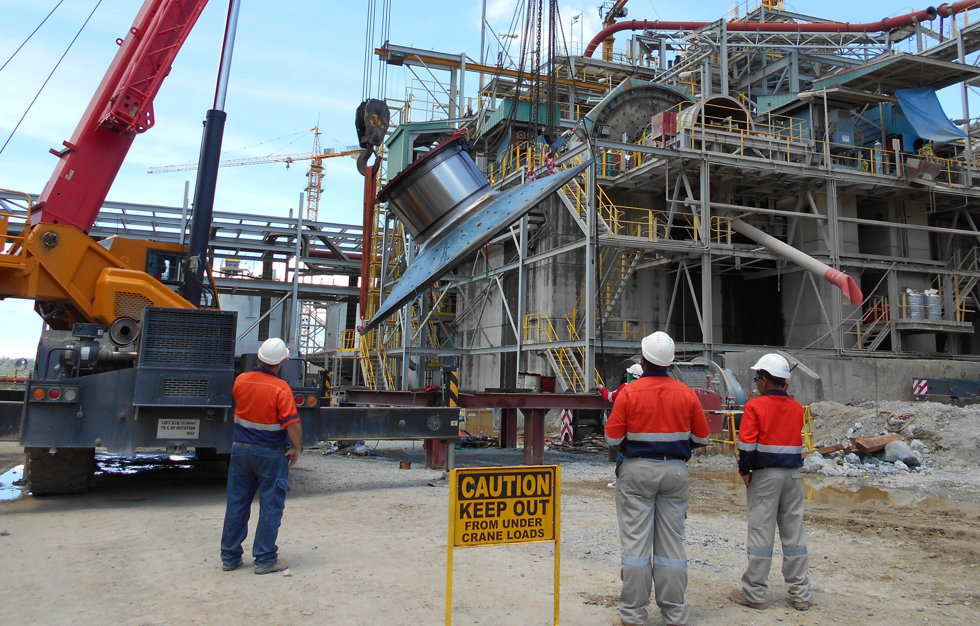 Employees outside the Masbate Gold Project's mine