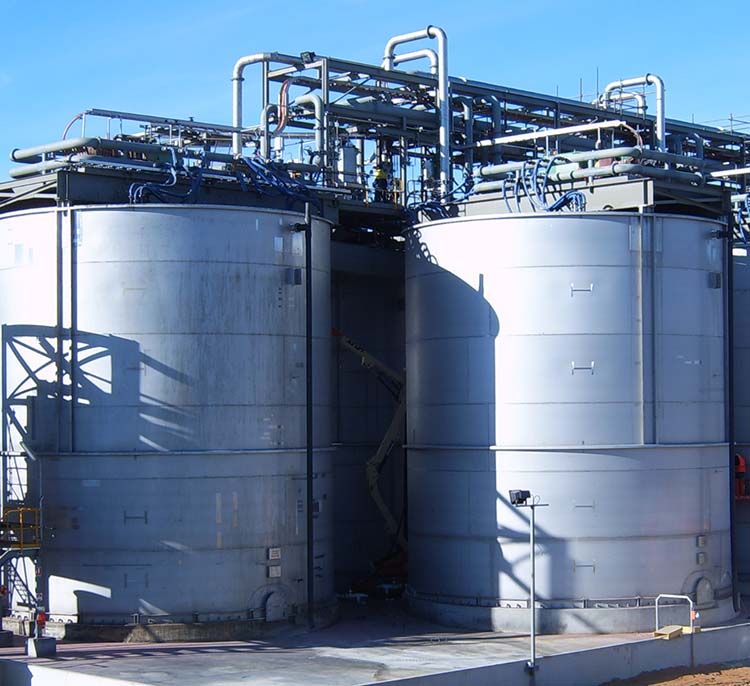 Outotec BIOX reactors during commissioning.