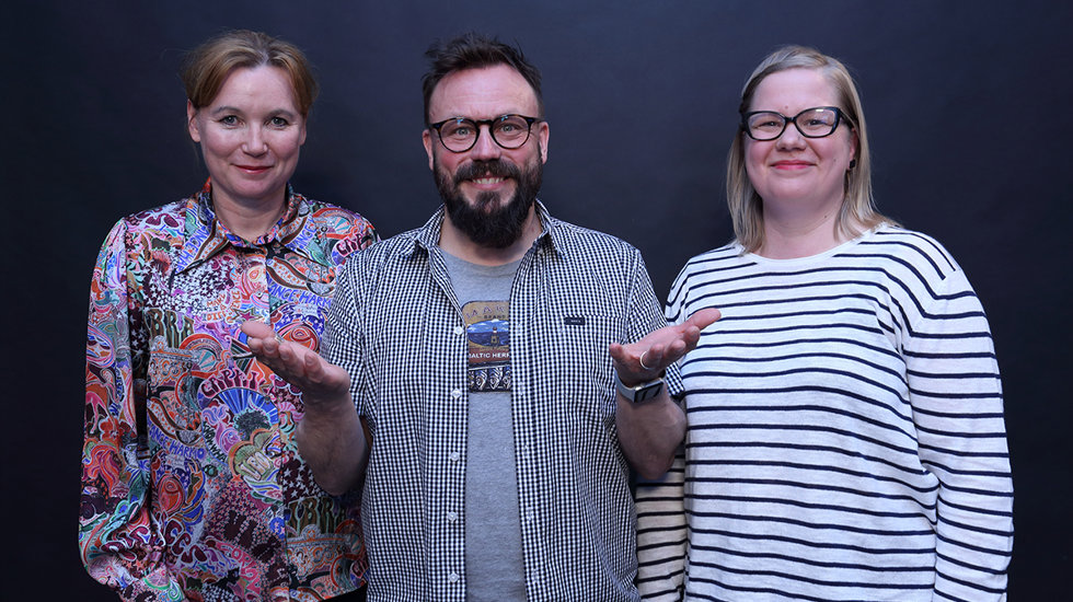 Podcast host Riku Rantala with Mari Pantsar, head of the carbon-neutral circular economy theme at the Finnish Innovation Fund Sitra, and Päivi Kosunen, a circular economy expert from Finnish national influencer Economy and Youth TAT.