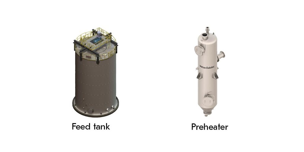 Feed tank and preheater