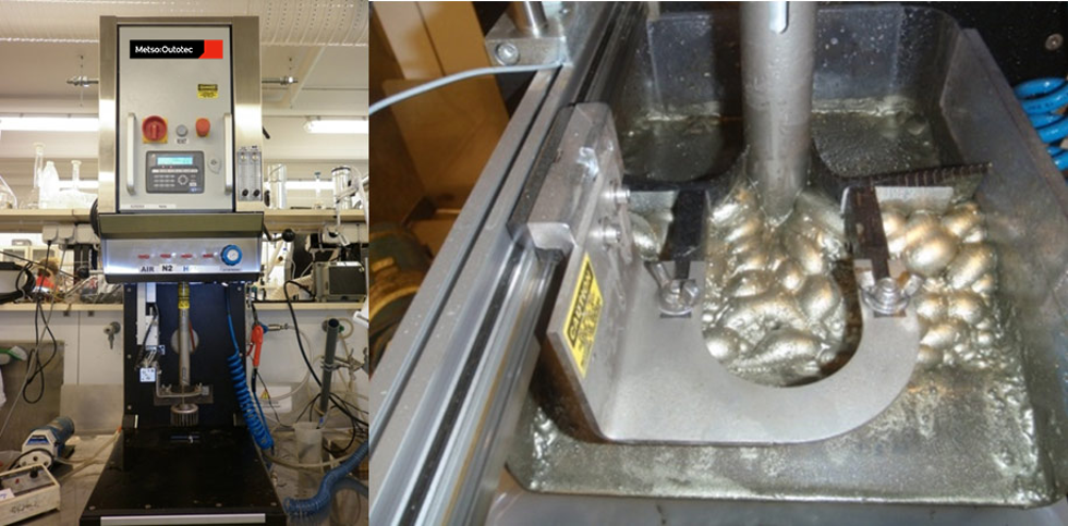 The bench scale flotation test is performed using a single laboratory cell unit.