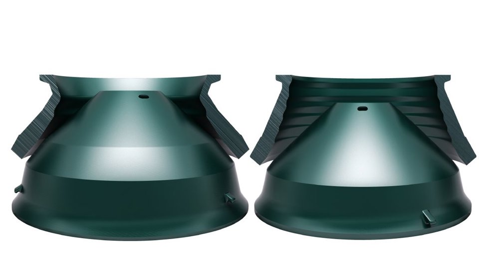 Illustrative figure of HP cone crusher liners. 
