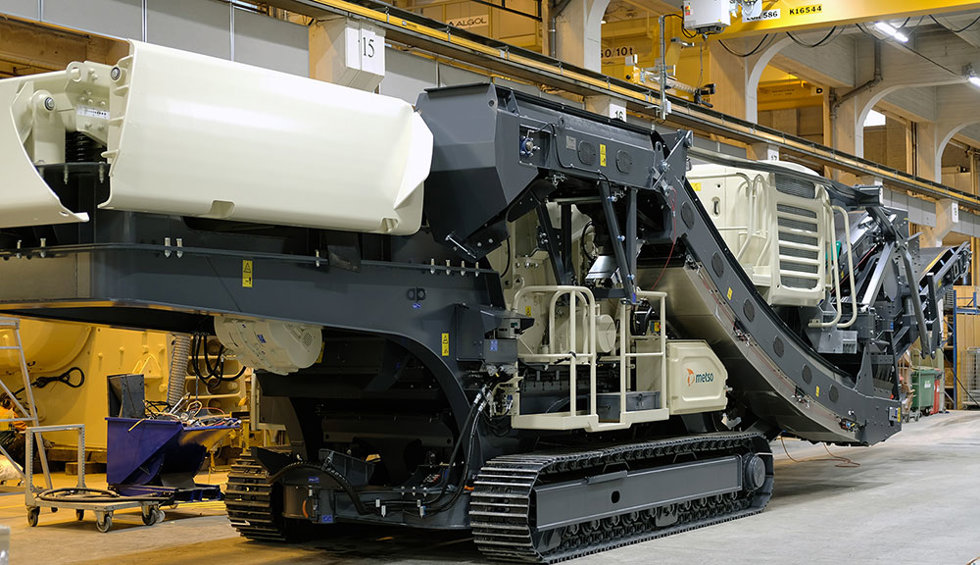 Lokotrack pictured from the back at a factory.
