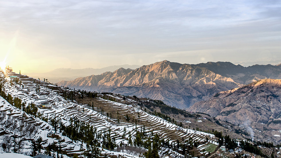 A view to Karzok site hills at the dawn.