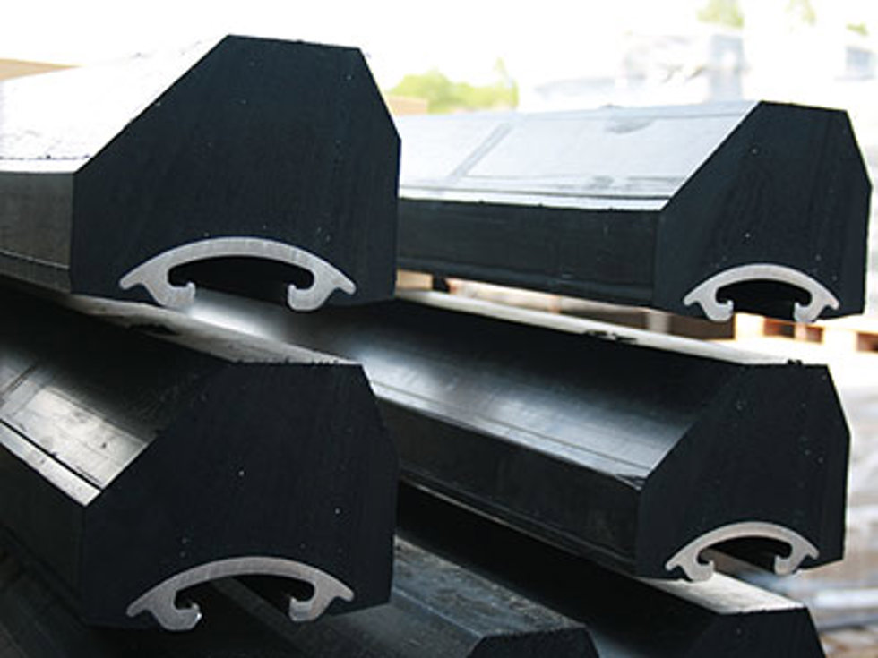 Rubber lining parts.