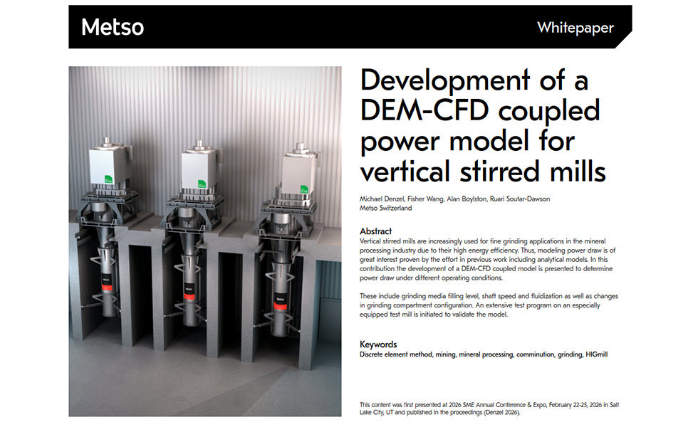 Development of a DEM-CFD coupled power model for vertical stirred mills
