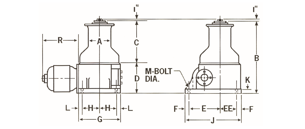 Vertical drum dimensions