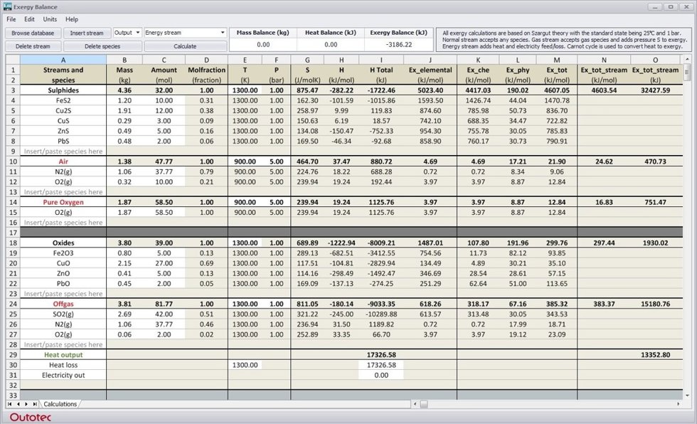 Exergy Balance Module