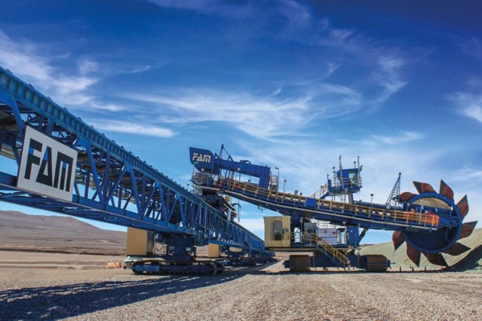 The tie-up with FAM will allow Metso Outotec to play a significant role in end-to-end solutions across the IPCC space thanks to the inclusion of FAM spreaders and crawler-mounted conveyor bridges (pictured, courtesy of FAM) for waste IPCC applications and dry stacking of tailings