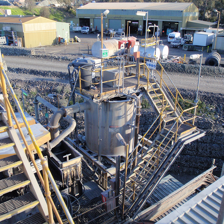 Before the upgrade: the old conditioning tank in a highly challenging footprint.