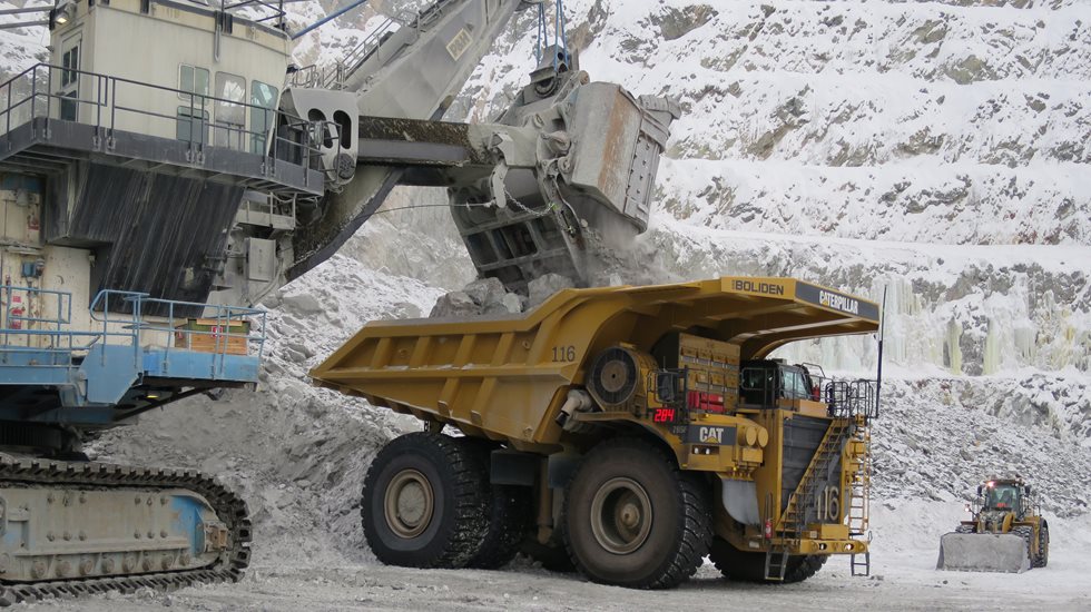 Haul truck loaded at a mine.