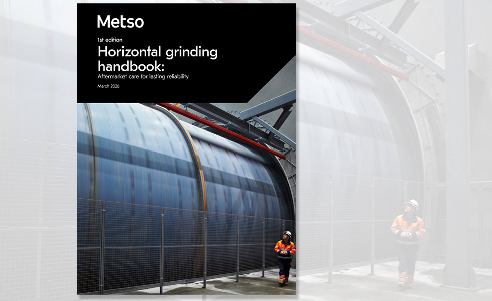 Horizontal grinder with worker in background