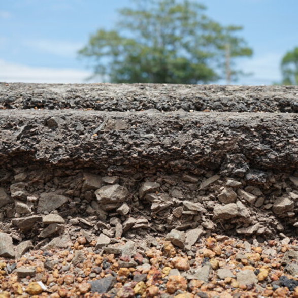 Recycled slag aggregate used in road base construction