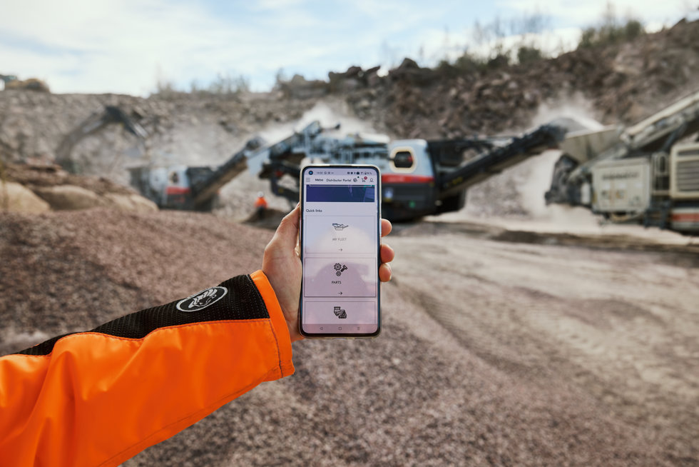 my.metso.com, Metso’s distributor facing portal, on a smartphone.