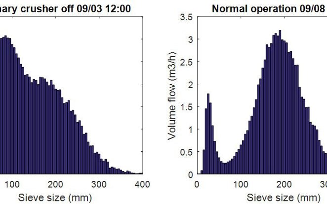 Particle size histogram