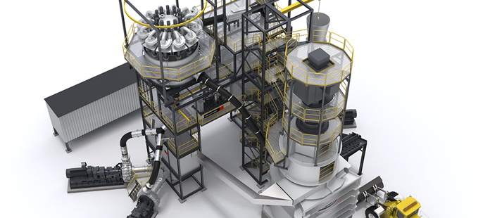 Stirred mill plant unit