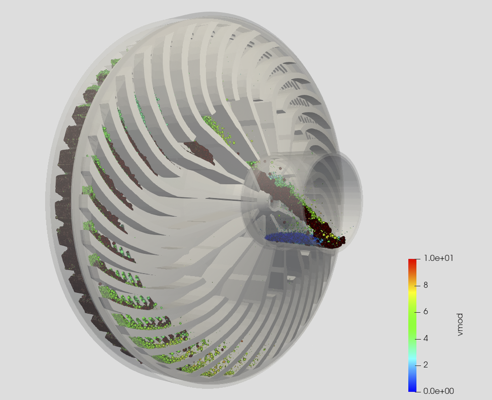 DEM simulations enable design of mill discharge systems for optimal performance and energy efficiency