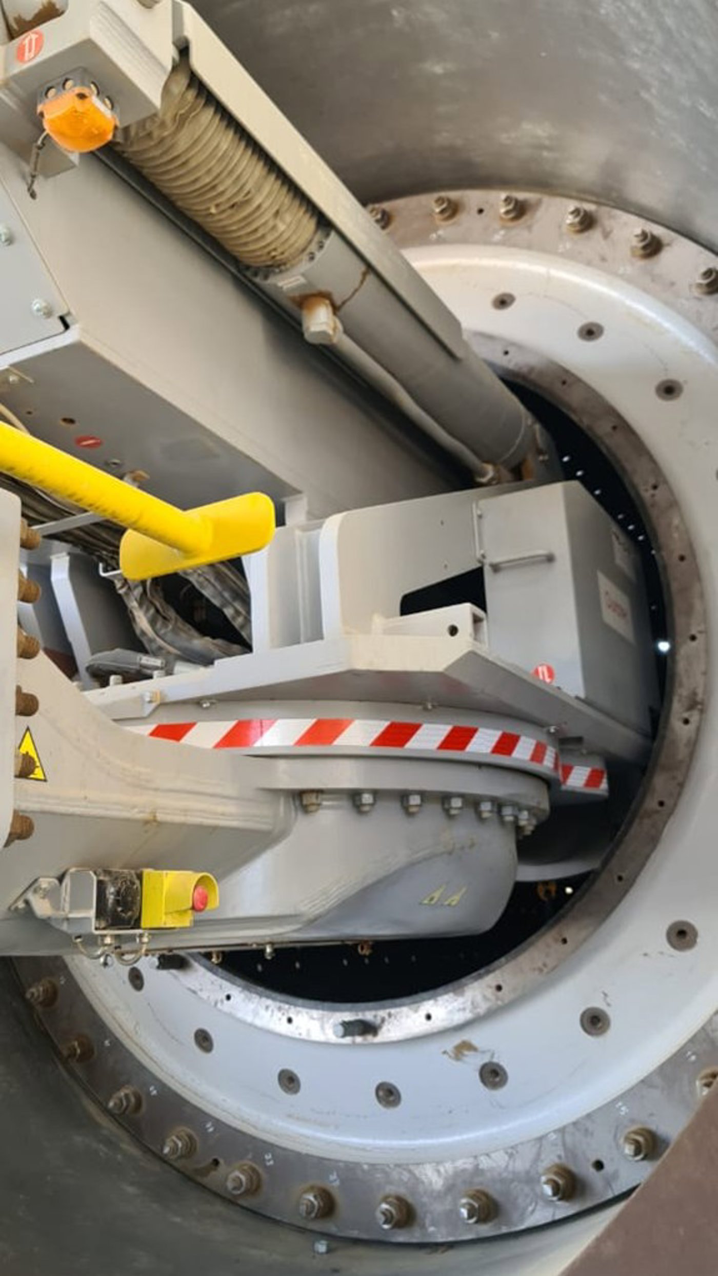 Two-piece trunnion liner for ball mill.