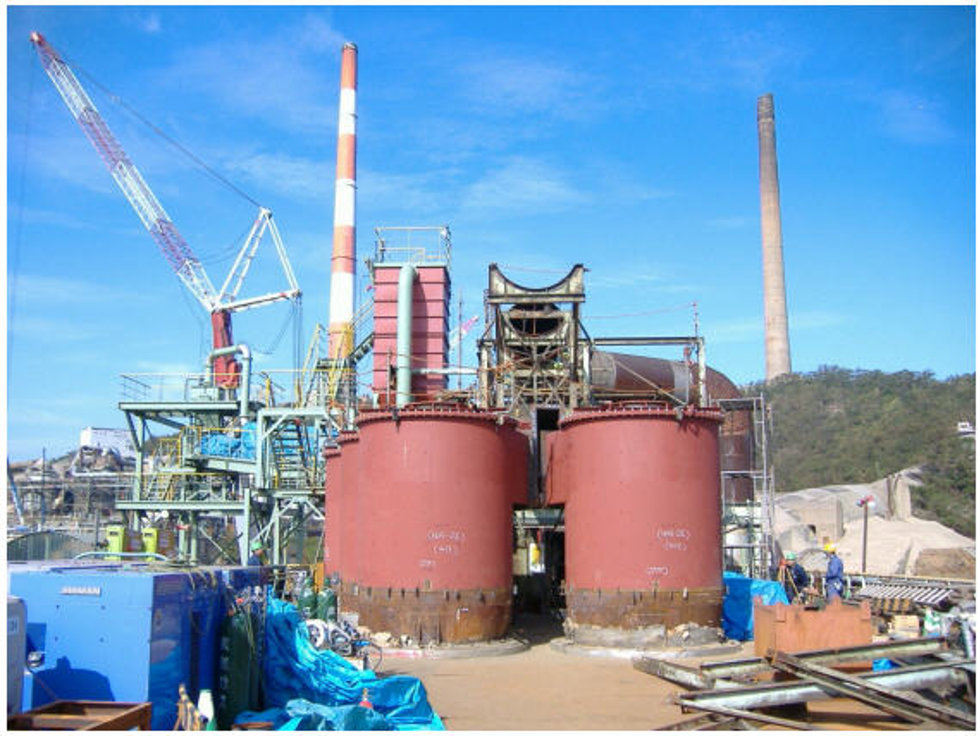 Installation of the new cyclones and ducts