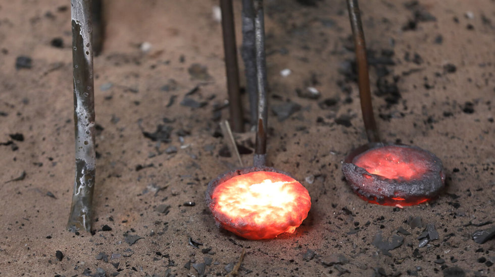 Samples from the flash smelting furnace