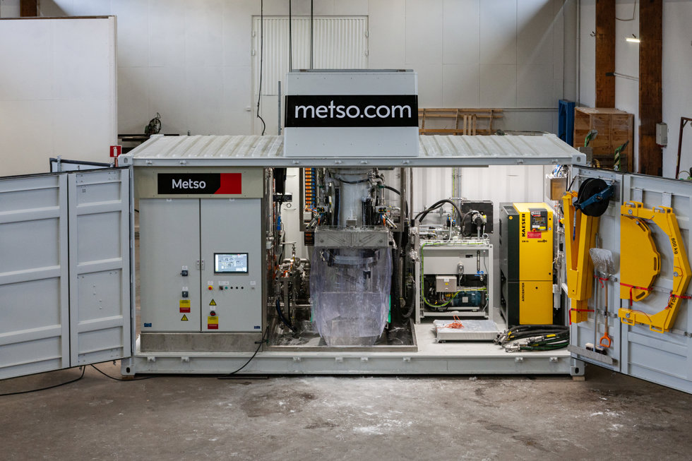 Metso Tube press pilot container at the DTC in Lappeenranta, Finland.