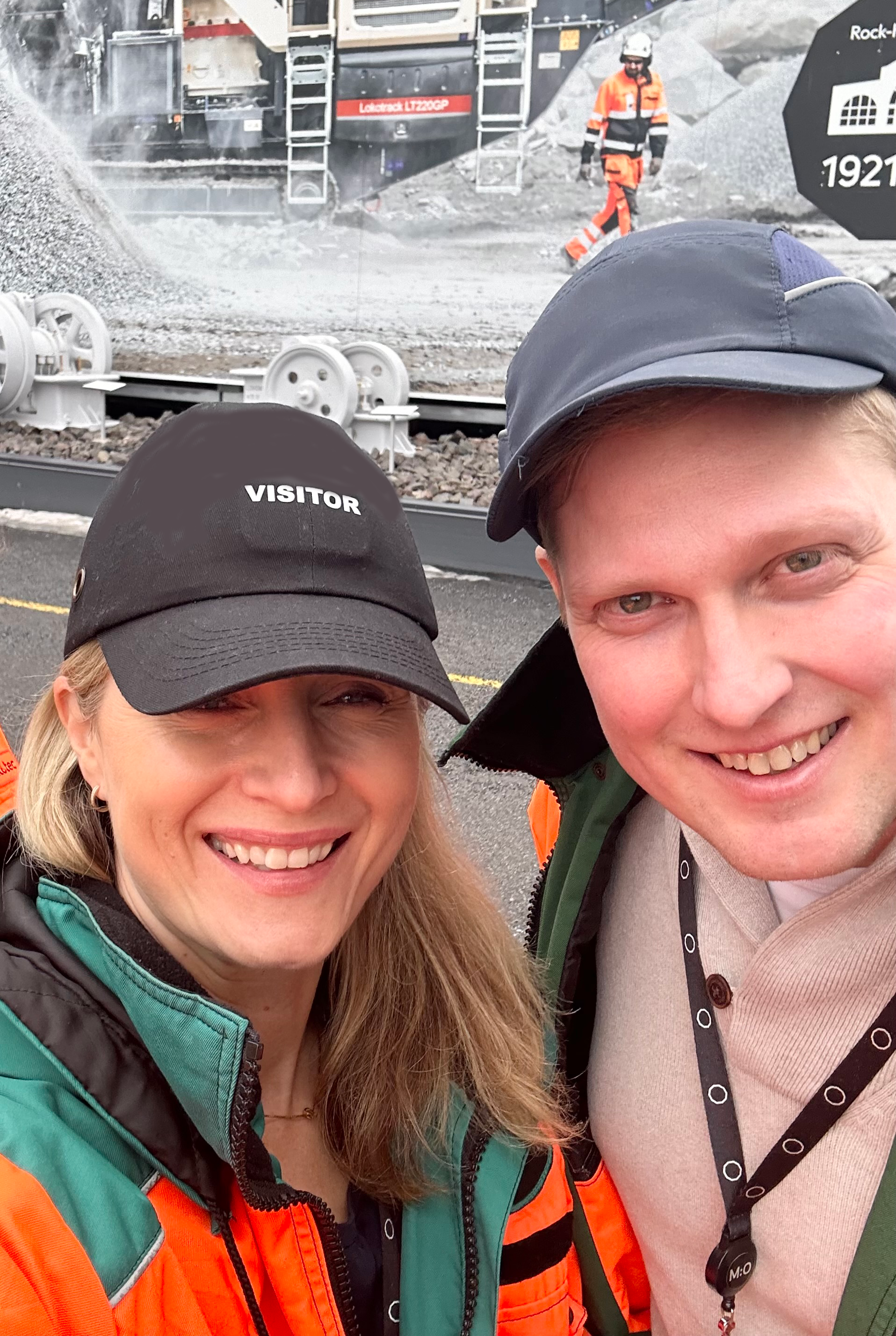 Ville Kulmala with Christina Poulsen from Metso at Tampere facility