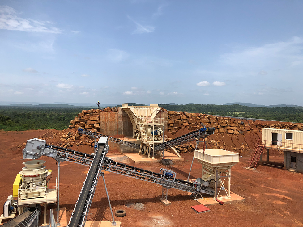 Metso Outotec's Nordberg® C120 jaw crusher at the Groupe Bathily quarry.