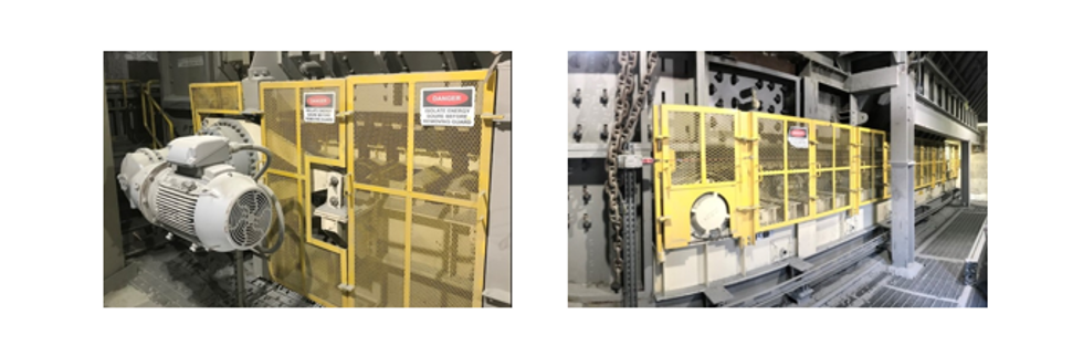 Photos of the apron feeder Metso supplied for the first two units.