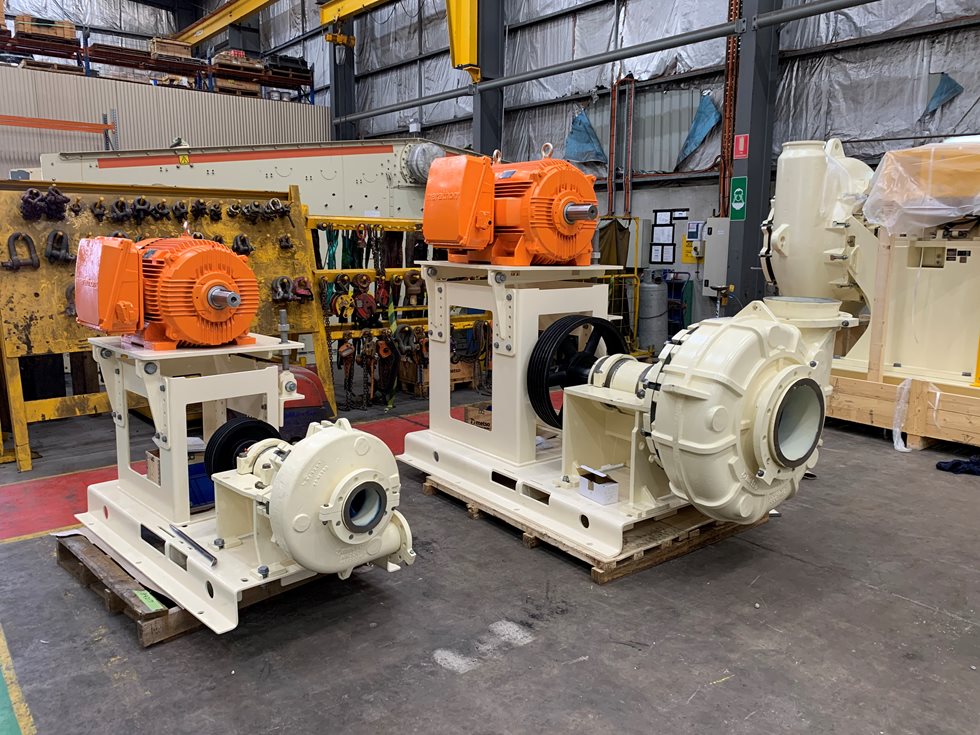 Pump assembly at Metso Outotec’s Tomago facility