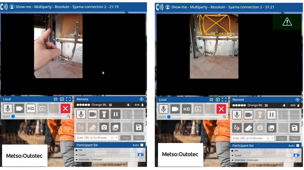 Screenshots of remote support tool in use.
