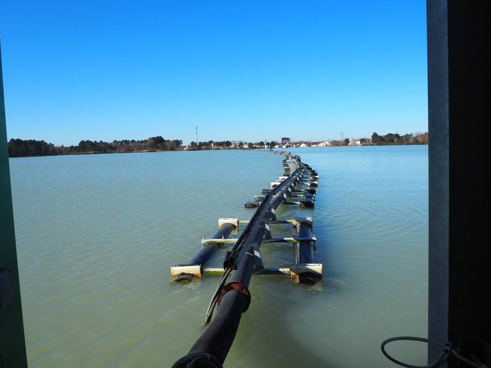 700 metres of delivery pipe, diameter 100 mm