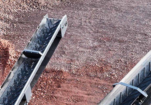 Chevron conveyor belts.