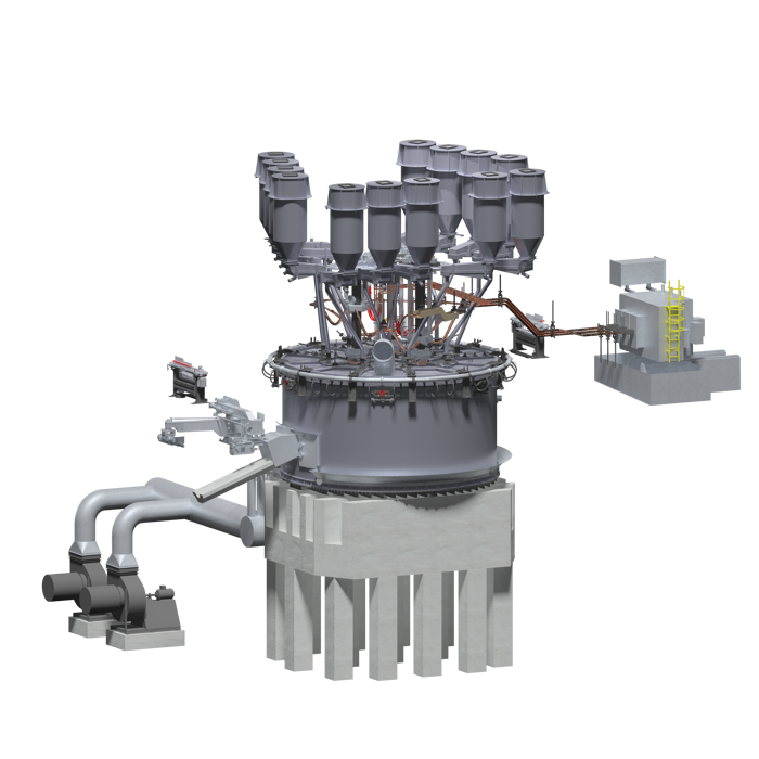 Rock wool furnace right view