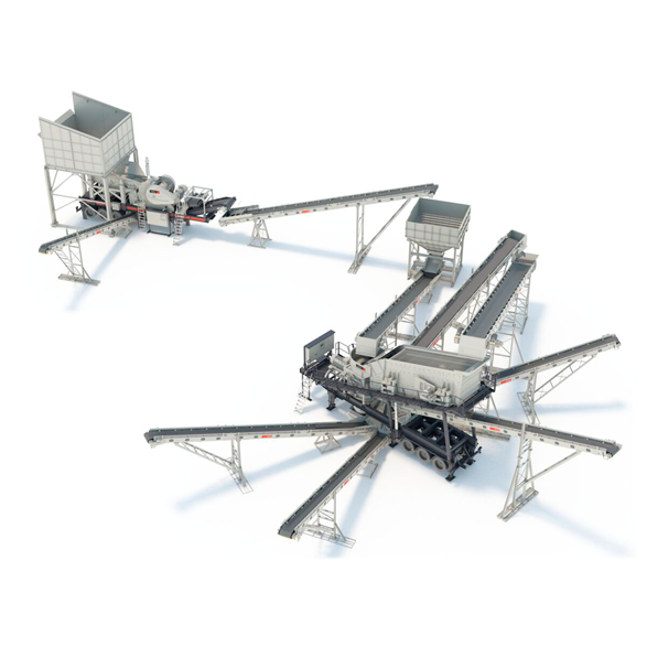 Quick to set up with pre-designed crushing stations