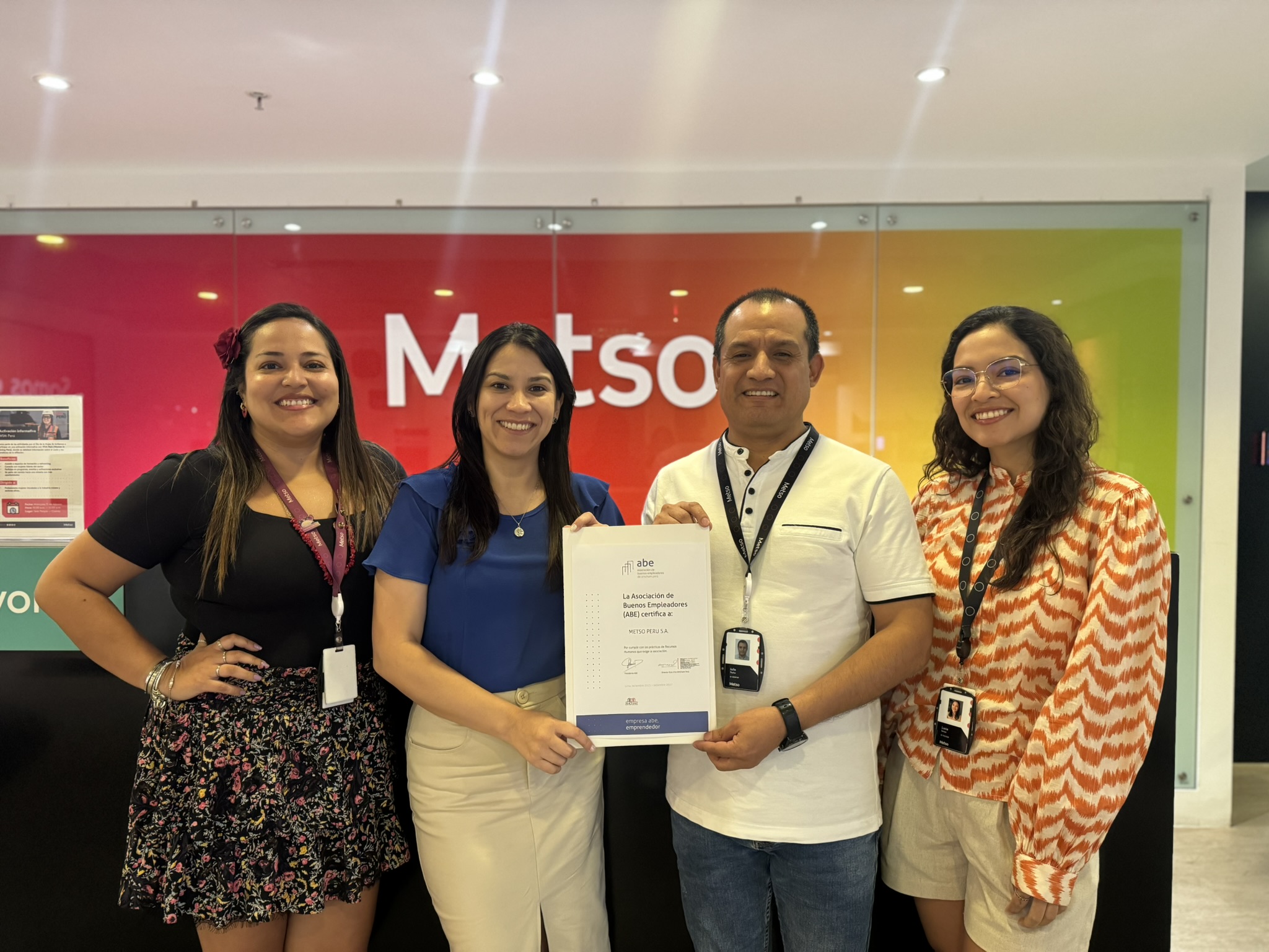 Metso logró una nueva recertificación ABE para el período 2026 - 2027, en la categoría “Socio Emprendedor”, otorgada por la Asociación de Buenos Empleadores (ABE)